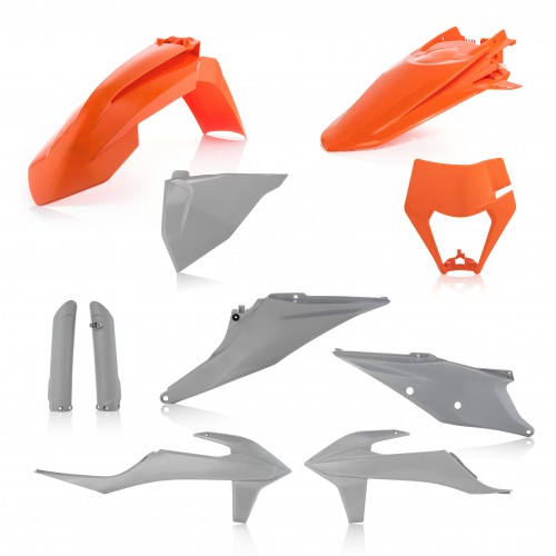 KIT PLÁSTICOS COMPLETO ACERBIS KTM EXC / EXC-F 2020 - 2021 - LARANJA / CINZA